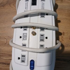 Advanced White Surge Protector with Blue Indicator